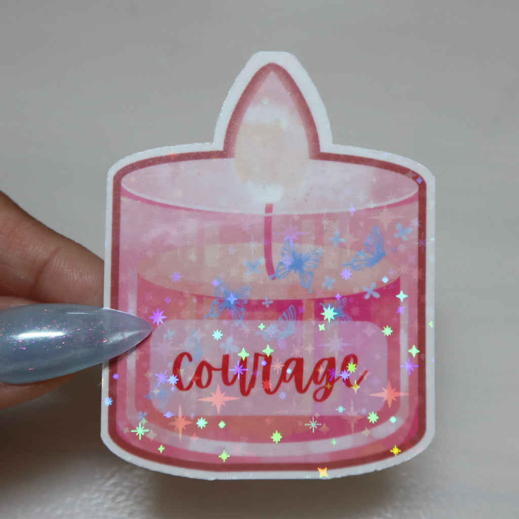 COURAGE CANDLE STICKER